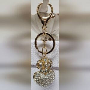 Jeweled Crowned Heart Keychain NWOT